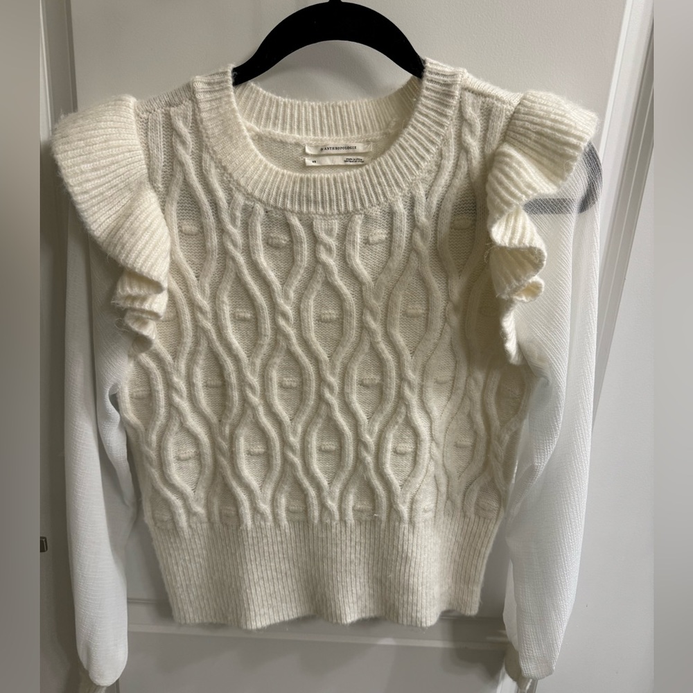 Anthropologie cream sweater size xs